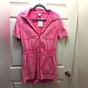 Elan |  NWT Large Pink Stone Wash Playsuit Romper